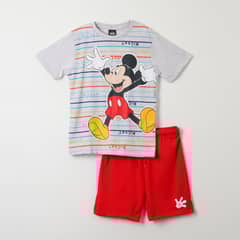 DISNEY - Pijama Corto Niño Mickey Alegre Gris