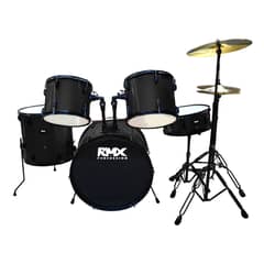 RMX - BATERIA ADULTO 5 PCS NEGRA PLATILLO + PISO