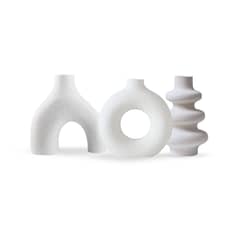 SANTU HOME & DECO - Set 3 Floreros Cerámica Nórdicos