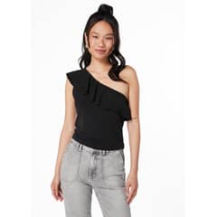 EFESIS - POLERA SES REGULAR ESCOTE ASIMETRICO C VUELO NEGRO - Negro
