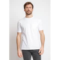 TRIAL - Polera Hombre Casual Algodón Liso Slim Marcus Blanco