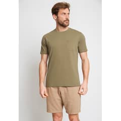 TRIAL - Polera Hombre Casual Algodón Liso Slim Marcus Verde