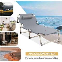 GENERICO - Reposera playa plegable con almohadillla
