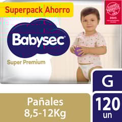 BABYSEC - Pañales De Bebé Super Premium 120 Un Talla G