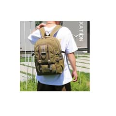 CARIBEE - Mochila Military Camuflada Casual Cafe