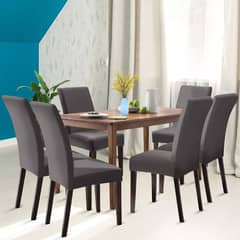 SUPERCENTER - Pack 6 Fundas Cubre Premium Comedor Asientos Tela Gruesa gris