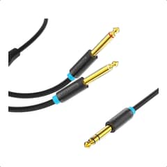 VENTION - Cable Audio En Y 6,3mm A 2 Plug 6,3m Mono Dj De 1 M