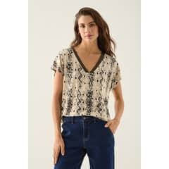 ASH - Polera Estampada Beige