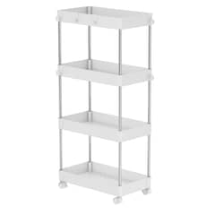 GENERICO - Carrito Carro Organizador Ruedas Multiuso 4 Niveles-Blanco L