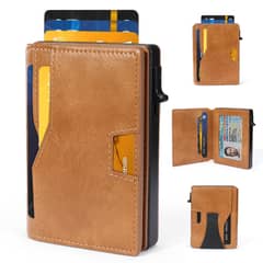 GENERICO - Billetera Tarjetero Cuero Hombre Minimalista Con Rfid