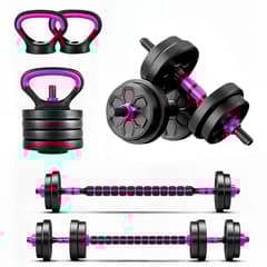 YEP S - Set Mancuernas 10 Kg Convertible A Barra Kettlebell 3 En 1