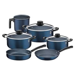 TRAMONTINA - Batería De Cocina 9 Piezas Azul