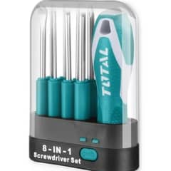 TOTAL - Set de Destornilladores 8 en 1 Intercambiables Tools
