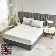 GENERICO - TOPPER IMPERMEABLE O CUBRE COLCHON SUPER KING COLOR LISO BLANCO TF