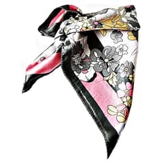 VIVAFELICIA - Pañuelo Bandana Jardín Gris Rosado