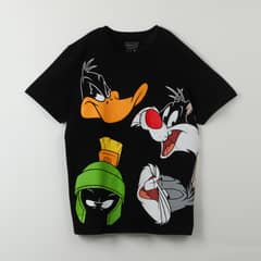 WARNER BROS - Polera Manga Corta Hombre Team Negro Looney Tunes