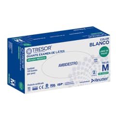 REUTTER - Guantes Látex Sin Polvo Tresor Caja 100 Un - Talla M