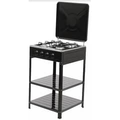 GENERICO - Cocina Encimera a Gas 4 Platos Portátil Negro