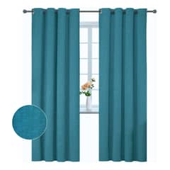 CLEMS CORTINAS - Pack 2 Cortina Jacquard Tradicional 140x225cm Turquesa