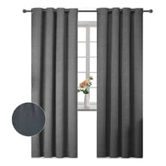 CLEMS CORTINAS - Pack 2 Cortina Jacquard Tradicional 140x225cm Gris Oscuro