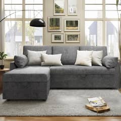 ELEMENT DESIGN - Sofá Cama Leticia Seccionals con Almacenamiento Oculto - Gris
