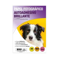 ADETEC - Papel Fotográfico Adhesivo Inkjekt A4 20 hjs