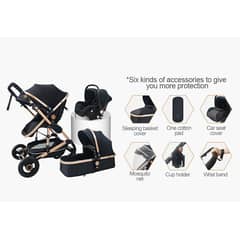 U BUY - Coche Travel System Con Accesorios Negro LuBabycas