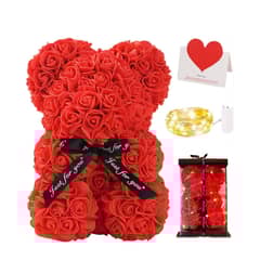 GENERICO - Oso de rosas Rojo con caja de regalo incluida