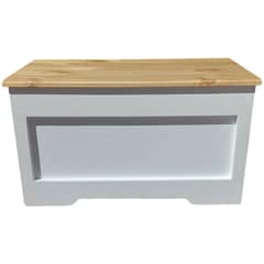GENERICO - Baúl Madera Blanco Tapa Vitrificada
