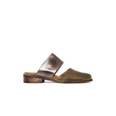 GIANI DAFIRENZE - Babucha Mujer De Cuero Gaviota C47 Metalico