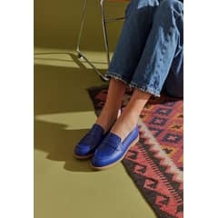 GIANI DAFIRENZE - Mocasin Mujer De Cuero Coligue C14 Azul