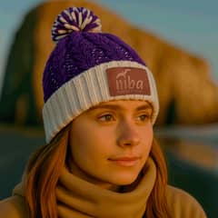 NIBA - Gorro Lana Radal Blanco Morado