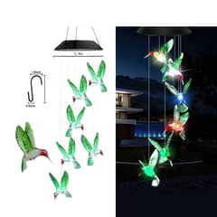 GENERICO - Campana de Viento Led Solar Colibri - Luz Led