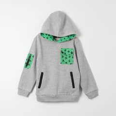 MINECRAFT - Poleron Niño Green Creeper Gris