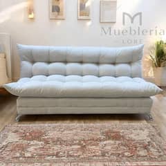GENERICO - SOFA FUTON GLOBO BLANCO CRUDO 3 CUERPO LINO