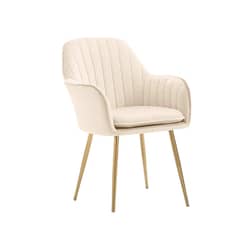 GENERICO - Sitial terciopelo patas Doradas Murano- Beige