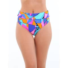 SAMIA - Bikini calzón pin up doble uso estampado azul - Multicolor