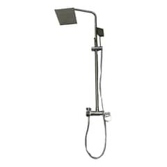 GENERICO - Columna Ducha Exterior Cuadrada de Acero Mate Monocomando