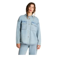 ACUARELA - Chaqueta Sobre Camisa Manga Larga Denim Celeste