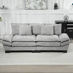 ELEMENT DESIGN - Sofá 3 Cuerpos Mariana en Chenille Gris - 225x82x80 cm