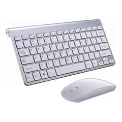 WEIBO - Kit De Teclado Y Ratón Inalámbricos 2,4 Ghz Blanco