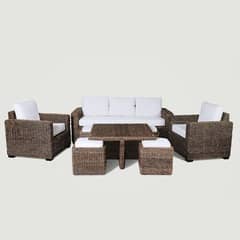 GENERICO - Juego de Terraza Kuta Rattan Natural. Hoja de Plátano.