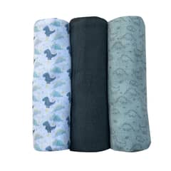 PUMUCKI - Set de 3 Pañales de Algodón Azul