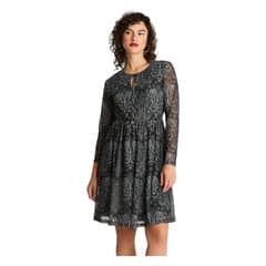 CURVI - Vestido Print Mesh Negro