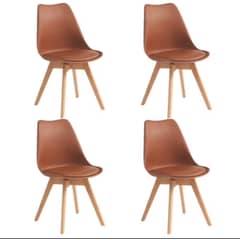 GENERICO - Pack 4 Silla de comedor acolchada Tulip Cafe