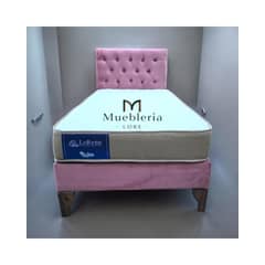 GENERICO - CAMA BOTONES PALO-ROSA 15P EN FELPA