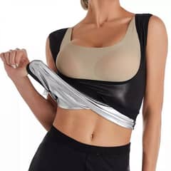 GENERICO - Polera Camiseta de Dama Reductora de Polimero para adelgazar faja termica mujer sin busto