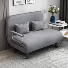 YOMYM - Sofá Cama 80×190cm Tejido De Algodón Y Lino Almacenaje
