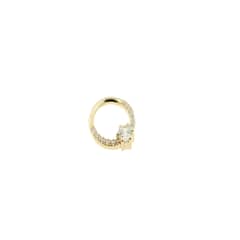 BIOMETAL BP - Segment ring con línea de zirconias frontal y gema central