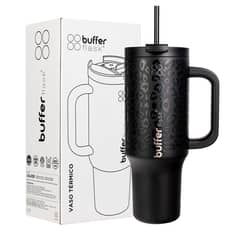 BUFFER FLASK - Vaso Termico Frio y Calor Termo Mug Buffer 1200Lt Inoxidable - Negro